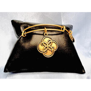 Alex and Ani 2016 Gold Tone "Breath of Life" Adjustable Bangle